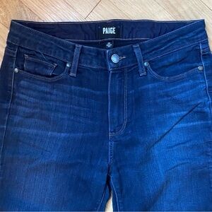 PAIGE Jeans Women’s 29 High Rise Bell Canyon Designer Blue Denim Made USA Logo